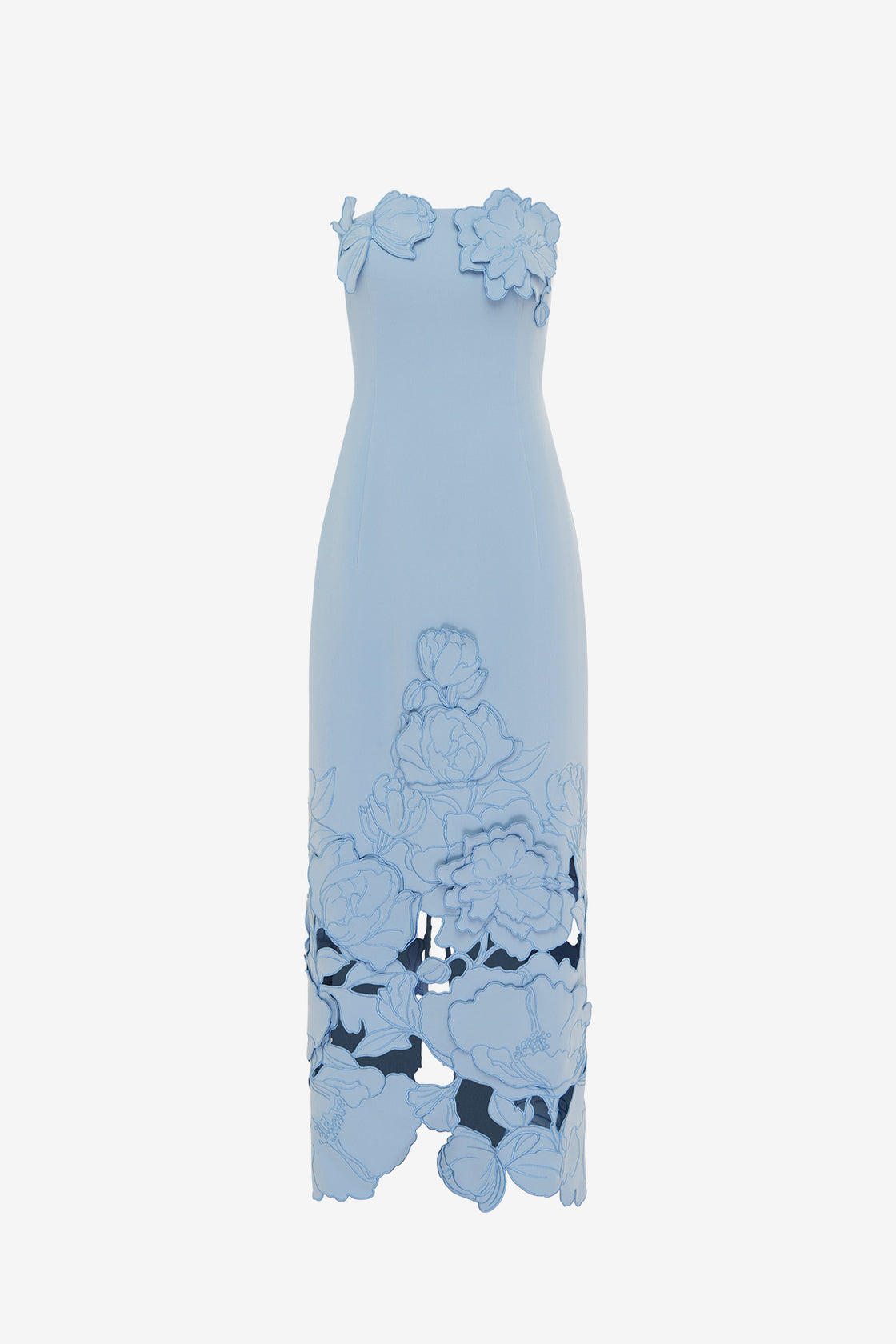 Exclusive LEO LIN Rayna Appliqué Bustier Maxi Dress - Baby Blue