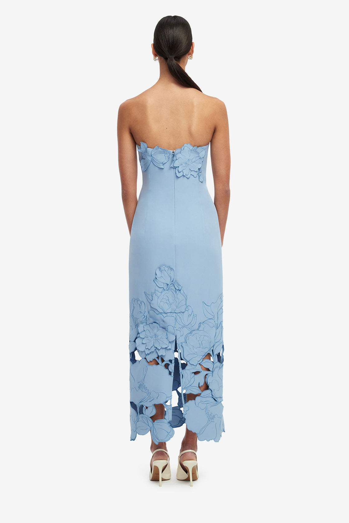 Exclusive LEO LIN Rayna Appliqué Bustier Maxi Dress - Baby Blue