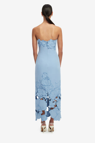 Exclusive LEO LIN Rayna Appliqué Bustier Maxi Dress - Baby Blue