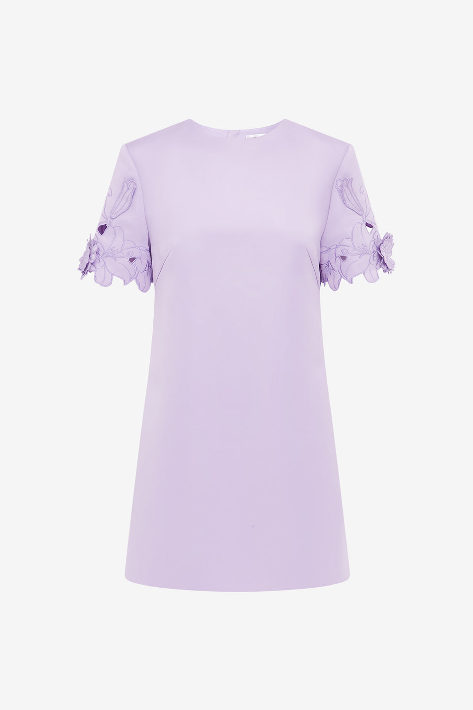 Exclusive LEO LIN Aurie Appliqué Short Sleeve Mini Dress - Lilac