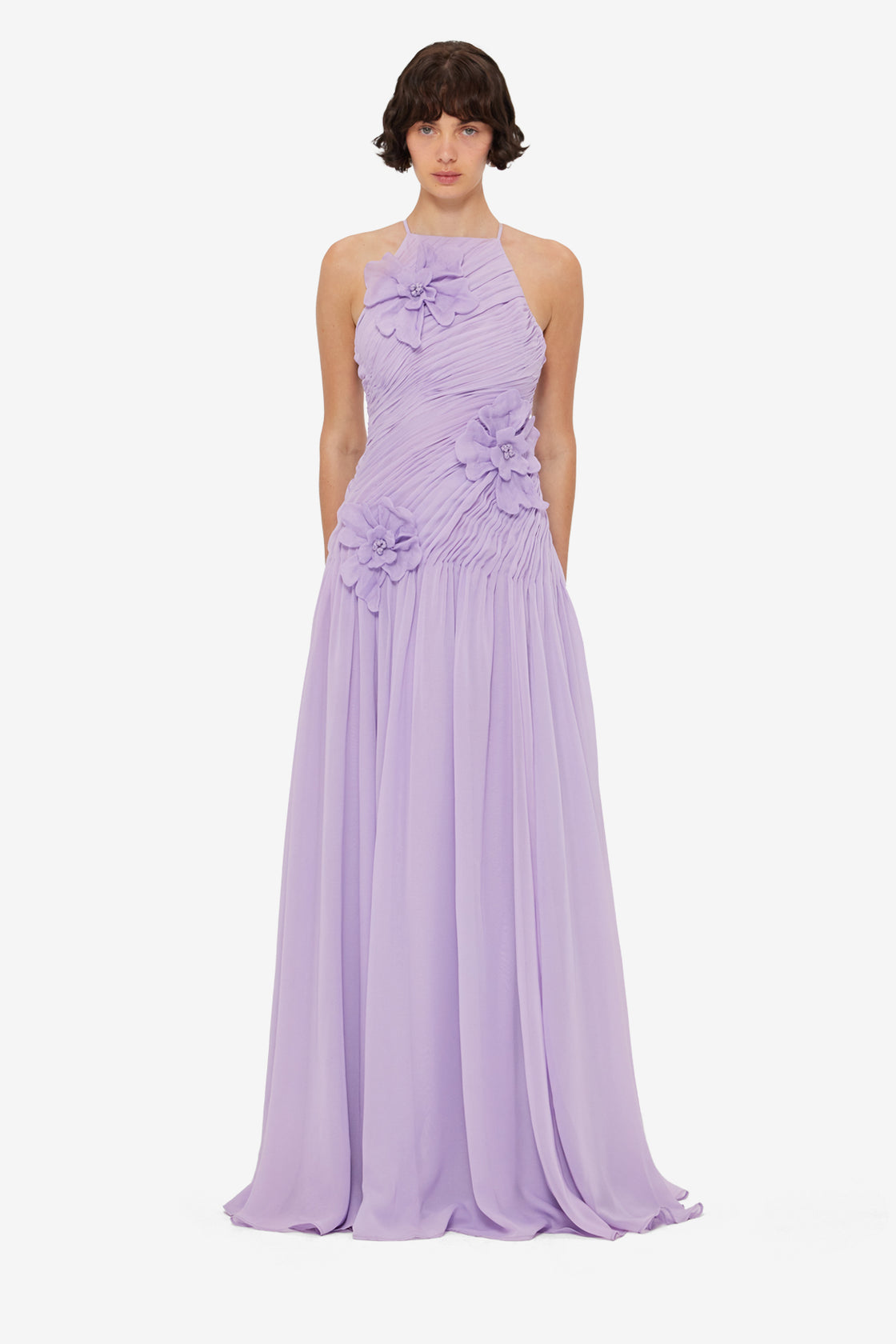 Exclusive LEO LIN Amya Petal Gown - Lilac