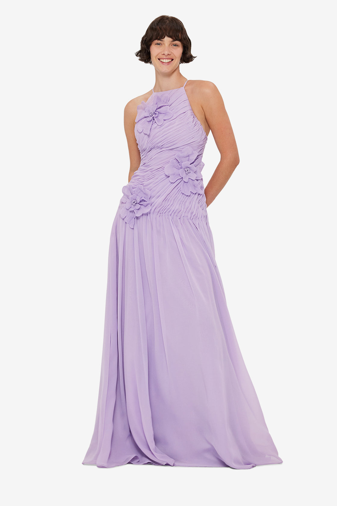 Exclusive LEO LIN Amya Petal Gown - Lilac