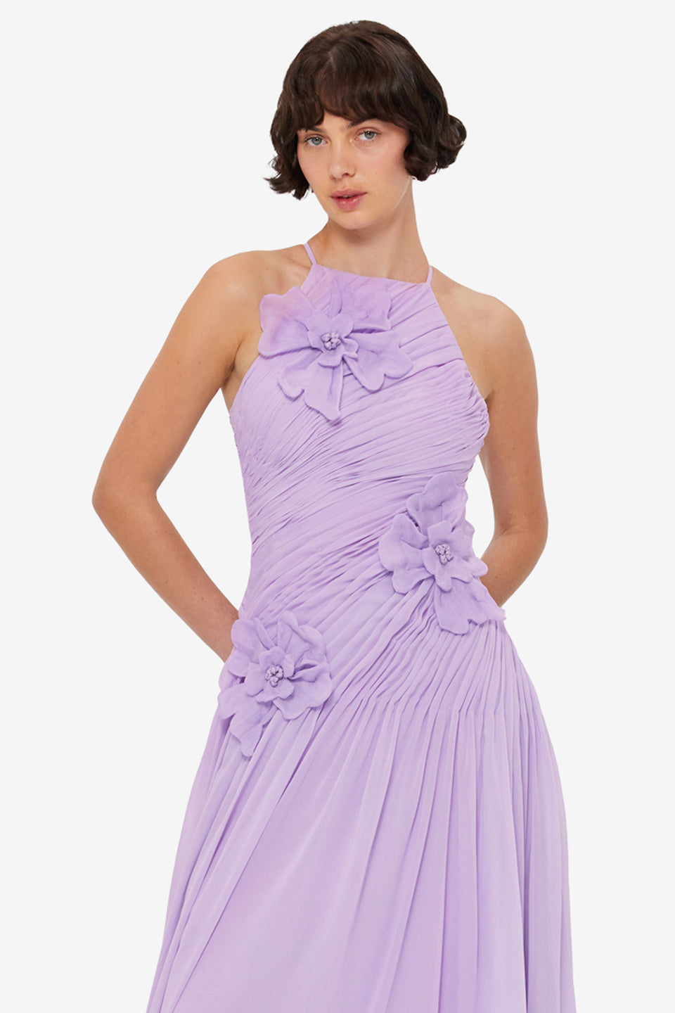 Exclusive LEO LIN Amya Petal Gown - Lilac