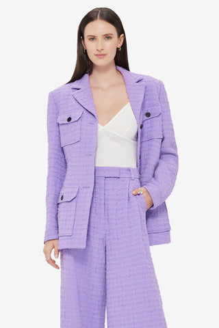 Exclusive LEO LIN Edith Tweed Pocket Blazer - Violet