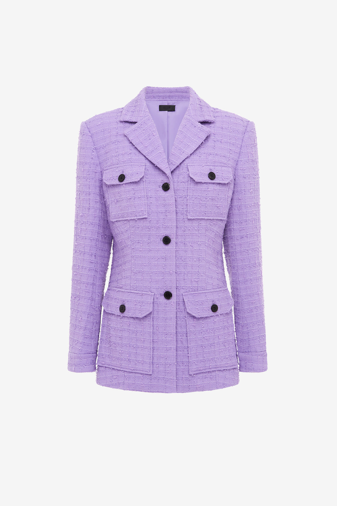 Exclusive LEO LIN Edith Tweed Pocket Blazer - Violet