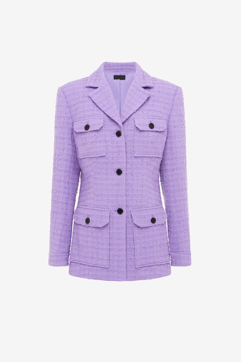Exclusive LEO LIN Edith Tweed Pocket Blazer - Violet