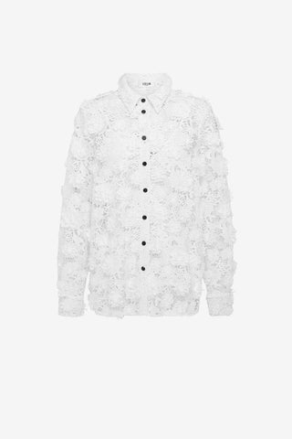 Exclusive LEO LIN Sabrina Lace Shirt - Snow