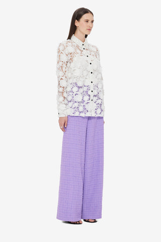 Exclusive LEO LIN Sabrina Lace Shirt - Snow