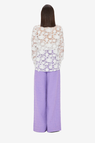 Exclusive LEO LIN Sabrina Lace Shirt - Snow