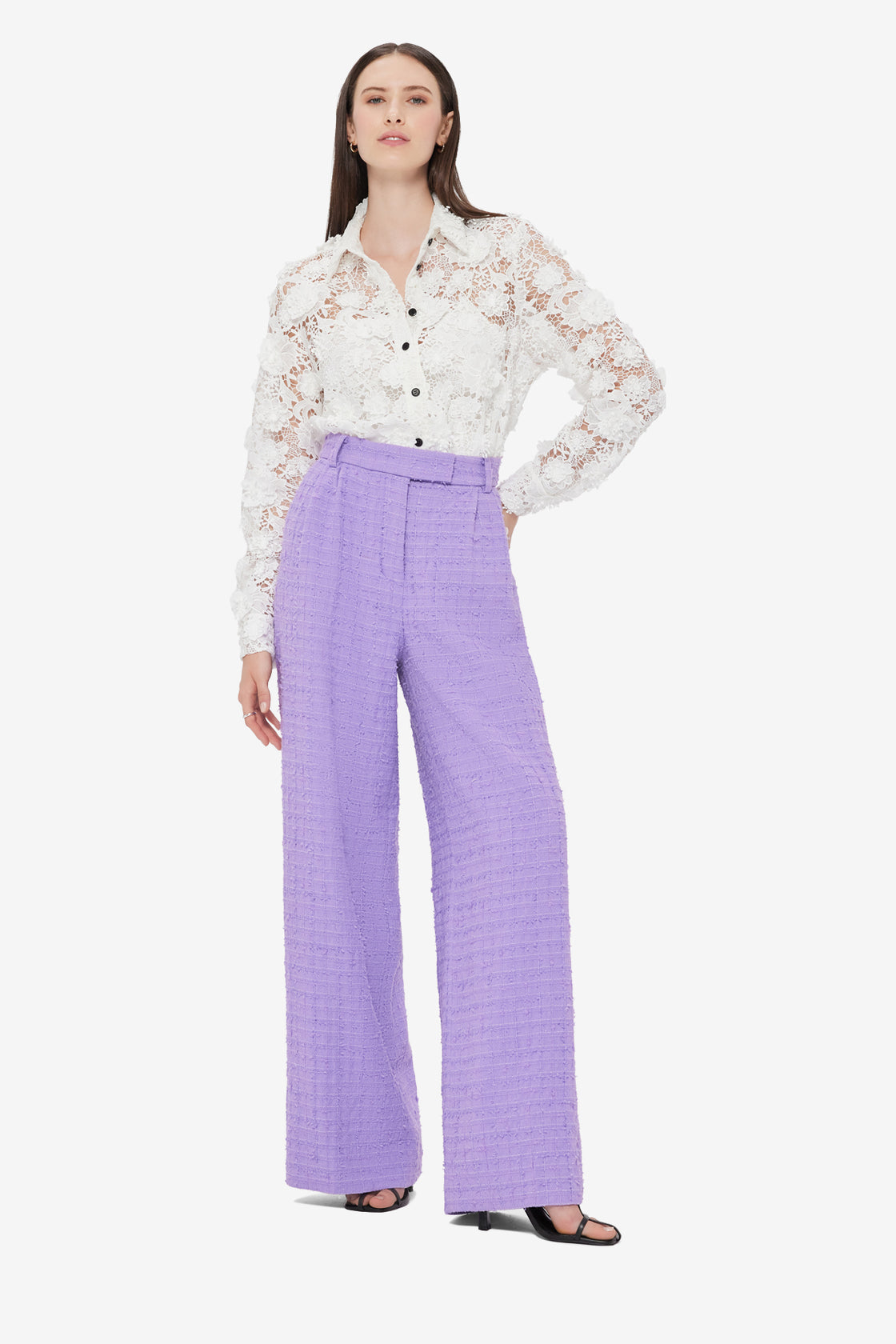 Exclusive LEO LIN Sabrina Lace Shirt - Snow