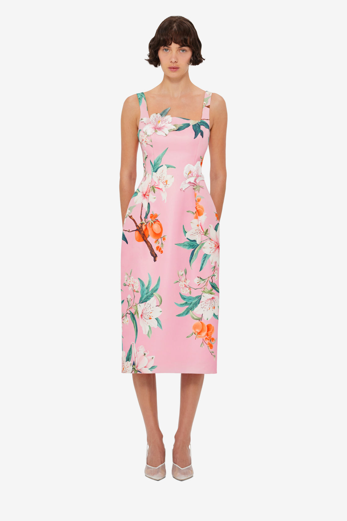 Exclusive LEO LIN Larissa Midi Dress - Lavish Print in Pink
