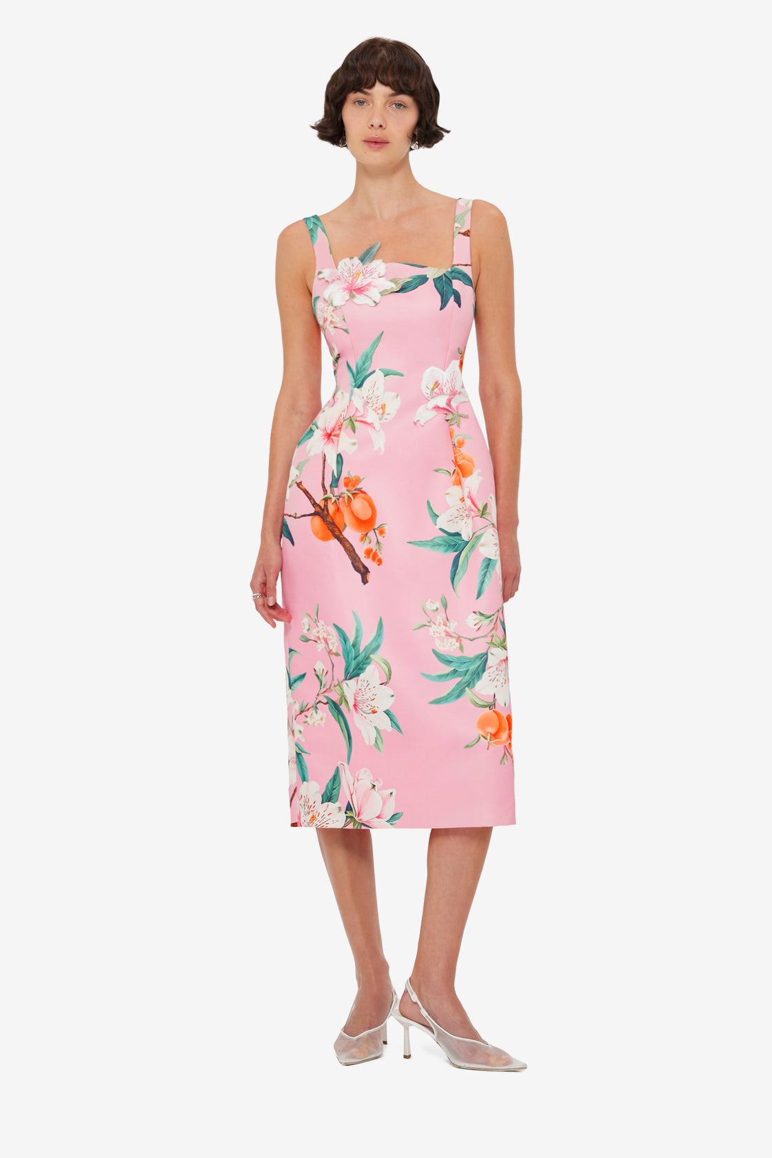 Exclusive LEO LIN Larissa Midi Dress - Lavish Print in Pink