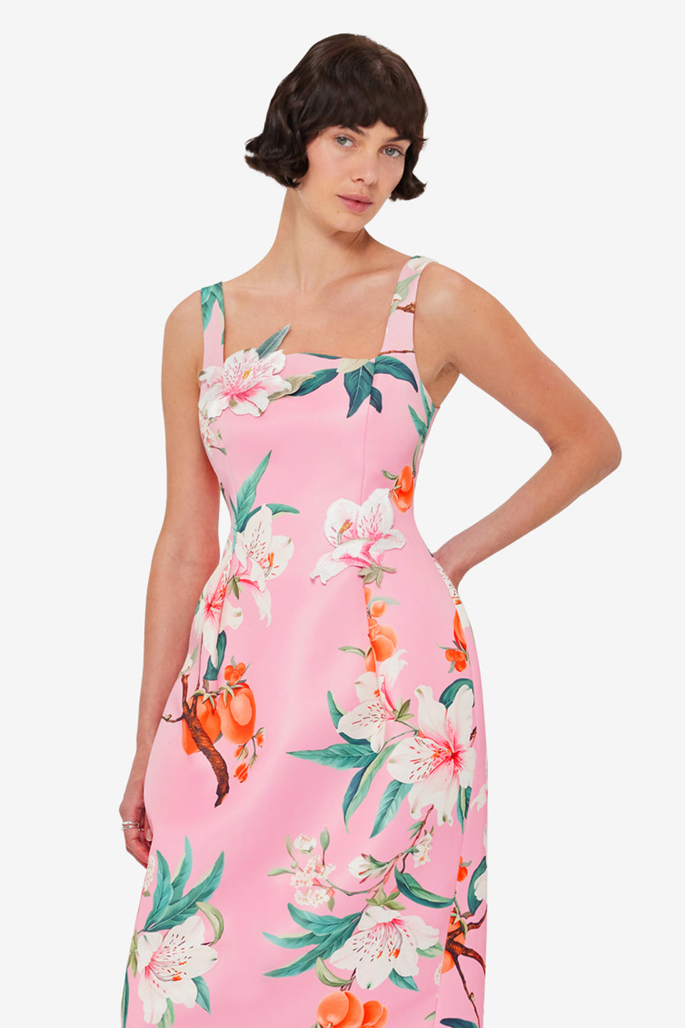 Exclusive LEO LIN Larissa Midi Dress - Lavish Print in Pink