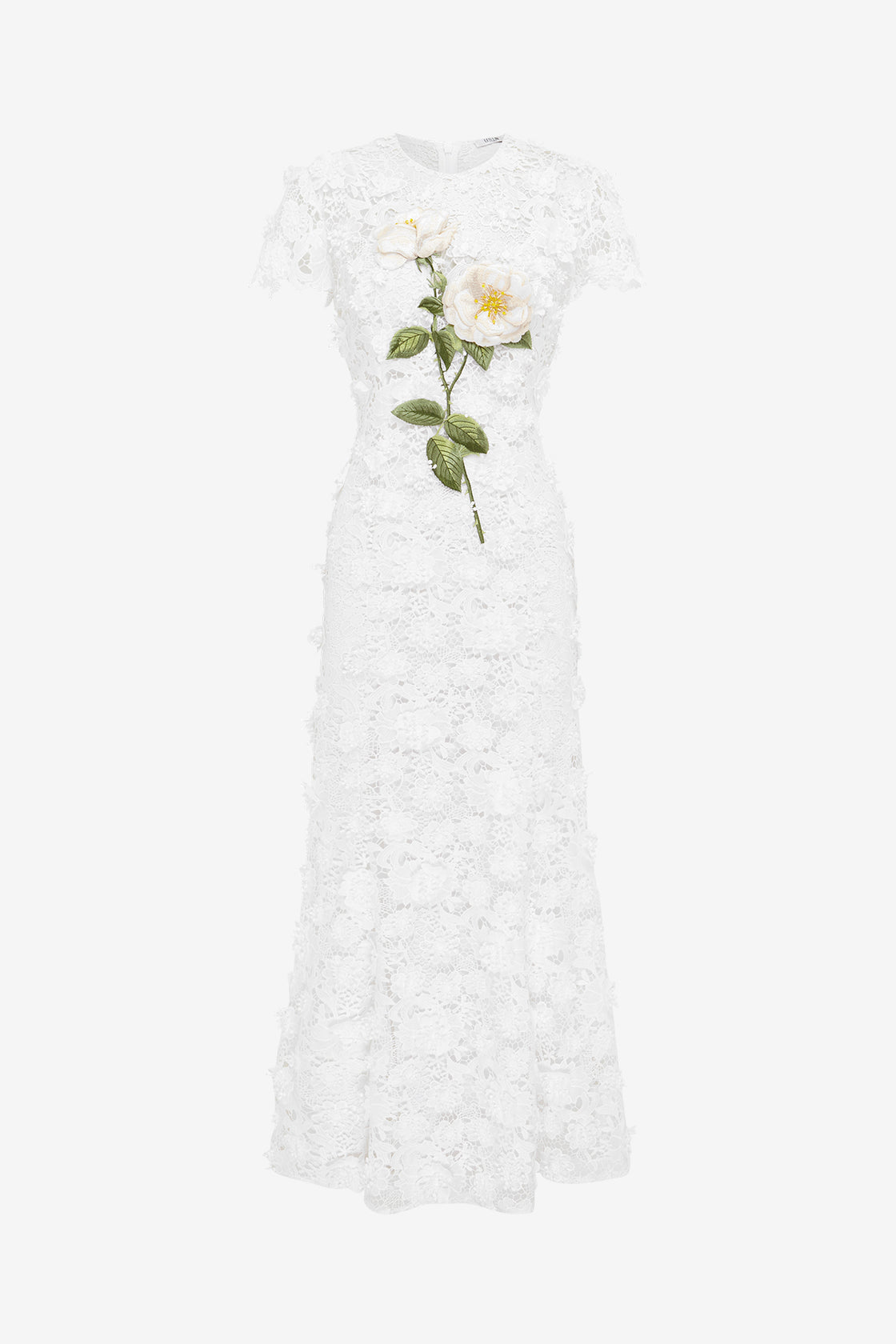 Exclusive LEO LIN Monique Embroidered Lace Maxi Dress - Snow