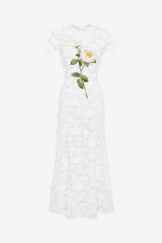 Exclusive LEO LIN Monique Embroidered Lace Maxi Dress - Snow