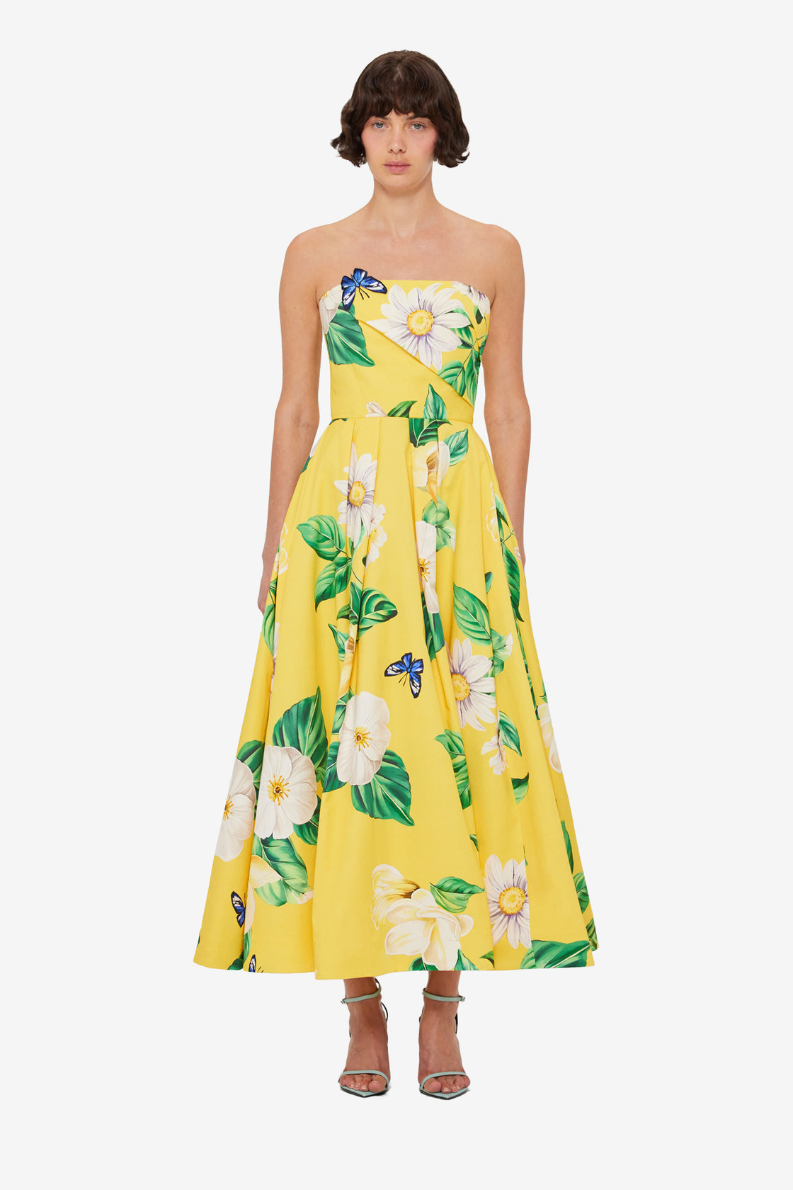 Strappy Midi Dress French Connection Lemon Dress Parina Light Green Strappy Volume-Hem Midi Dress Club Strappy Midi Dress French Connection Lemon Dress Parina Light Green Strappy Volume-Hem Midi Dress Club