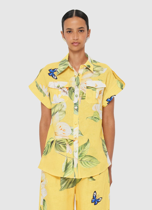 Exclusive LEO LIN Catarina Blouse - Joie Print in Sunshine