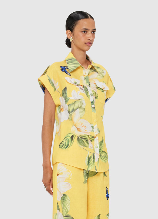 Exclusive LEO LIN Catarina Blouse - Joie Print in Sunshine