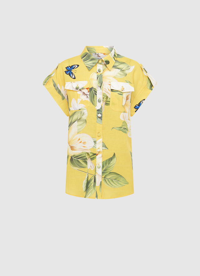 Exclusive LEO LIN Catarina Blouse - Joie Print in Sunshine