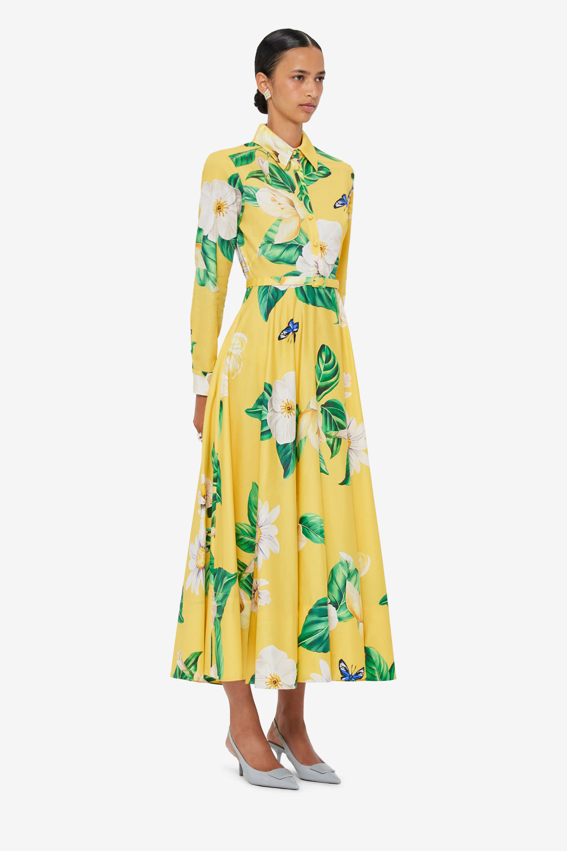 Exclusive LEO LIN Zara Shirt Midi Dress - Joie Print in Sunshine