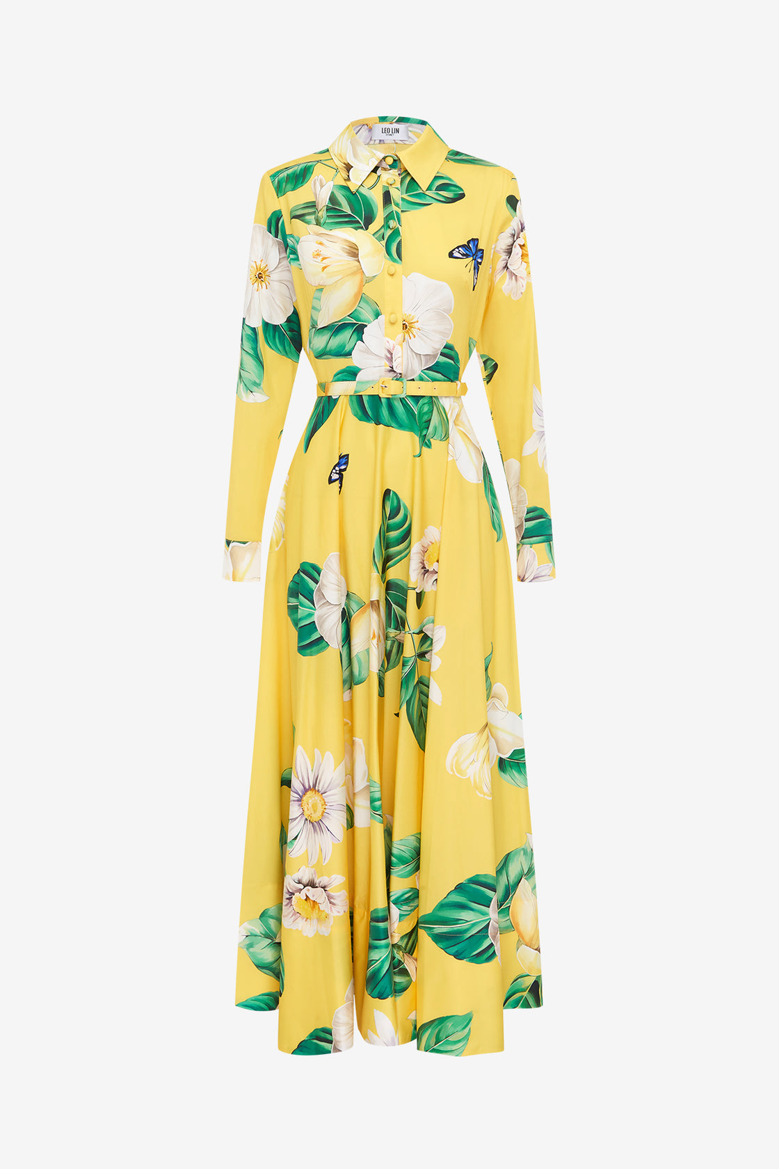 Exclusive LEO LIN Zara Shirt Midi Dress - Joie Print in Sunshine