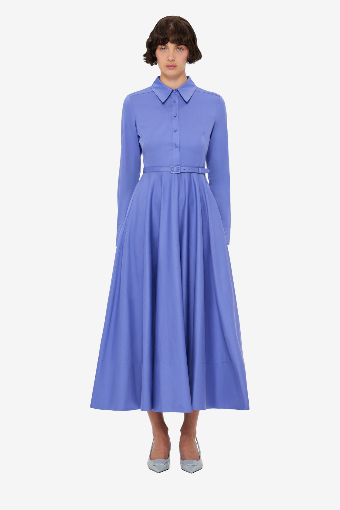 Exclusive LEO LIN Zara Shirt Midi Dress - Moonlight