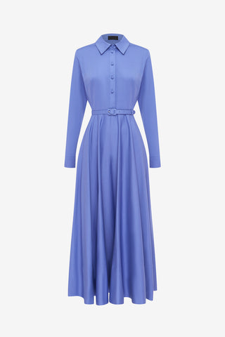 Exclusive LEO LIN Zara Shirt Midi Dress - Moonlight