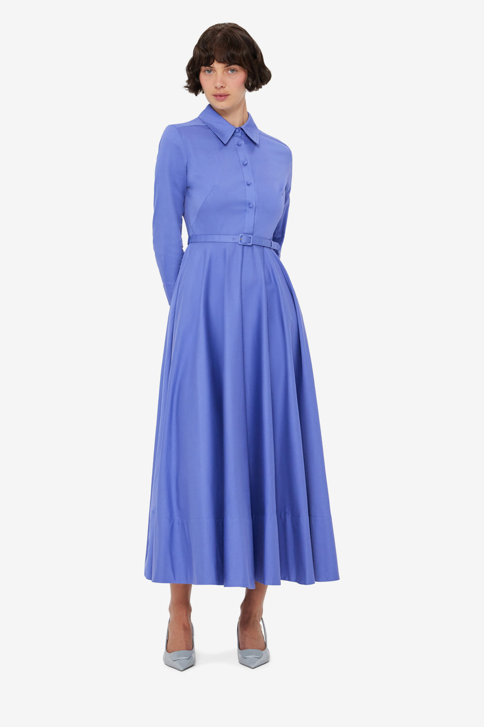 Exclusive LEO LIN Zara Shirt Midi Dress - Moonlight