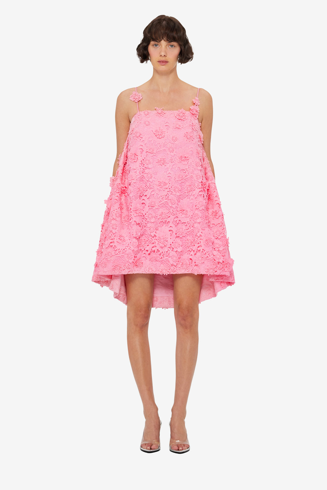Exclusive LEO LIN Fifi Lace Mini Dress - Bubblegum
