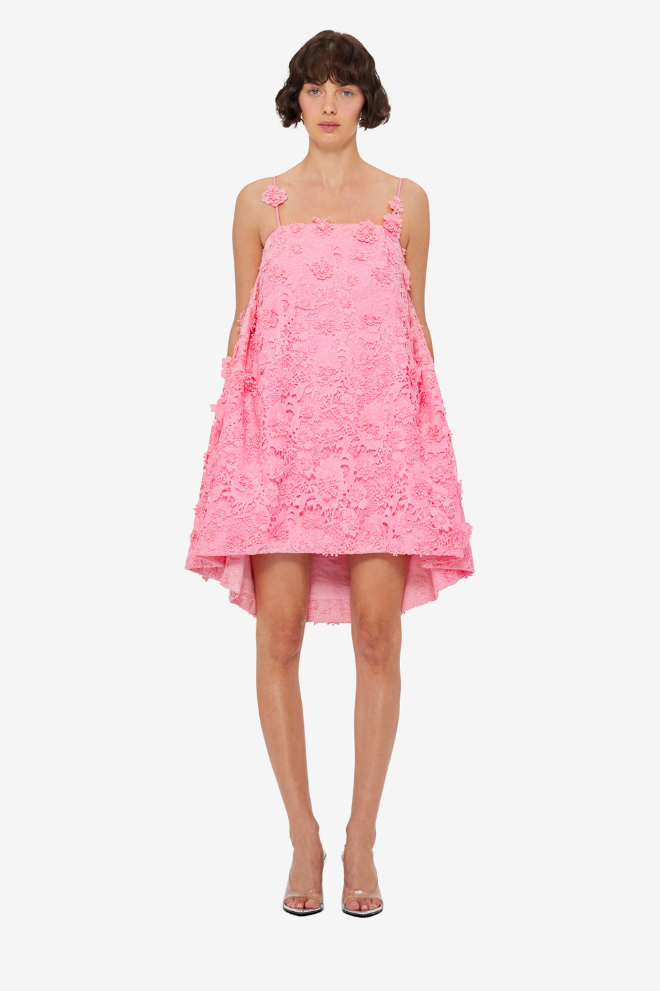 Exclusive LEO LIN Fifi Lace Mini Dress - Bubblegum
