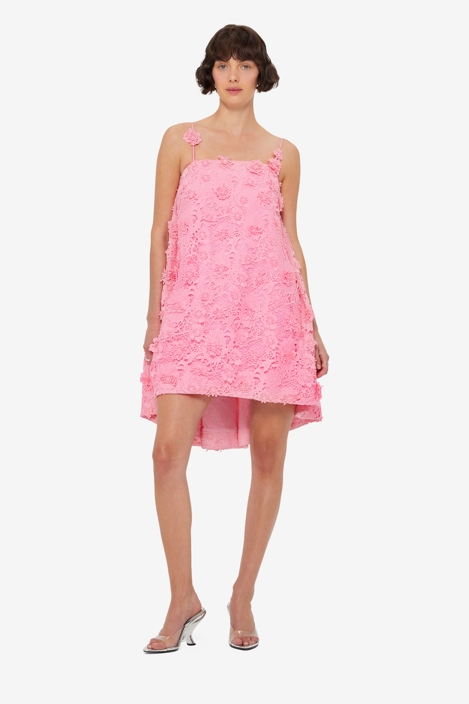 Exclusive LEO LIN Fifi Lace Mini Dress - Bubblegum