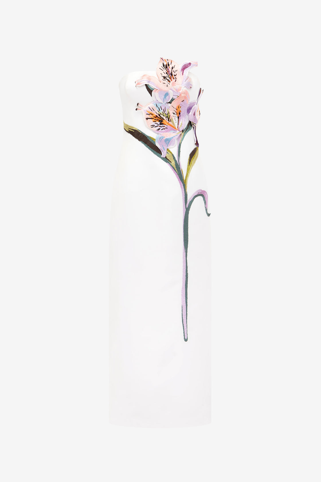 Exclusive LEO LIN Rayna Applique Floral Maxi Dress - Lily Print in Snow