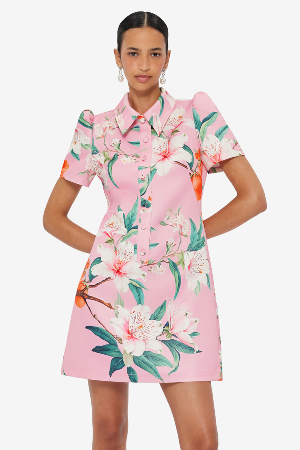 Exclusive LEO LIN Brooke Mini Dress - Lavish Print in Pink
