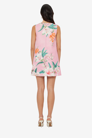 Exclusive LEO LIN Kaelyn V Neck Mini Dress - Lavish Print in Pink