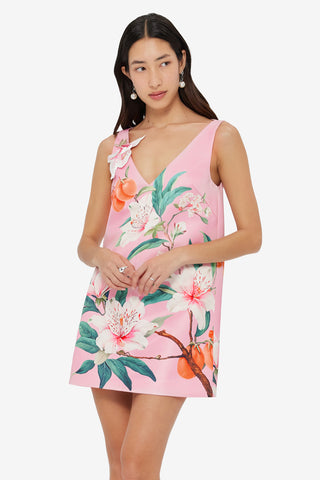 Exclusive LEO LIN Kaelyn V Neck Mini Dress - Lavish Print in Pink