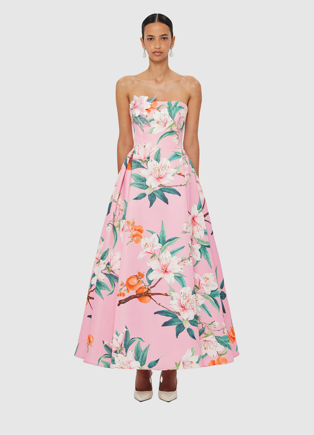 Exclusive LEO LIN Nora Bustier Maxi Dress - Lavish Print in Pink