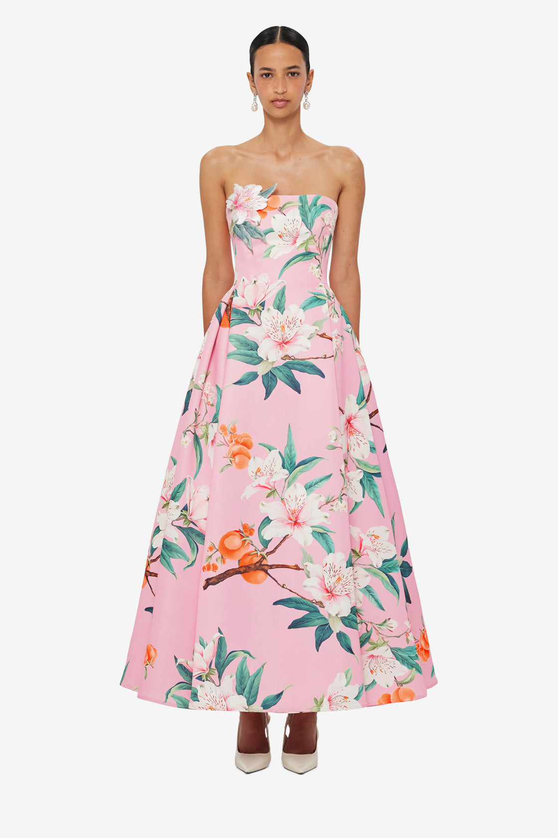 Exclusive LEO LIN Nora Bustier Maxi Dress - Lavish Print in Pink