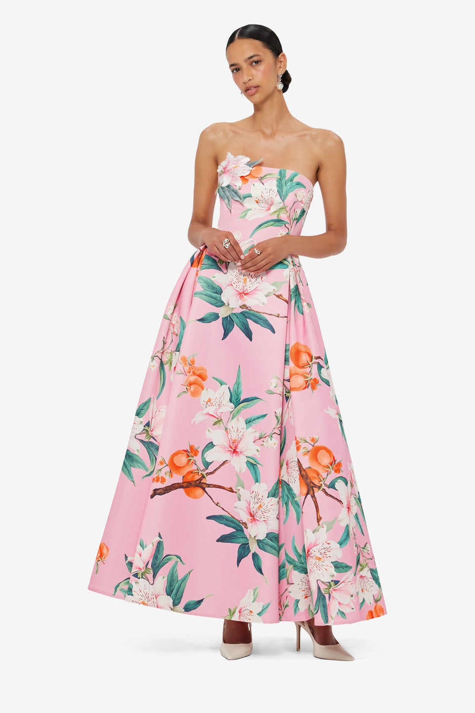 Exclusive LEO LIN Nora Bustier Maxi Dress - Lavish Print in Pink