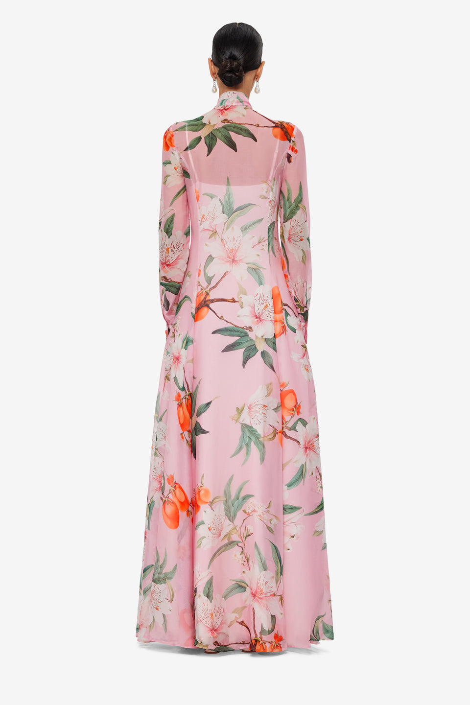 Exclusive LEO LIN Lilith Tie Neck Maxi Dress - Lavish Print in Pink