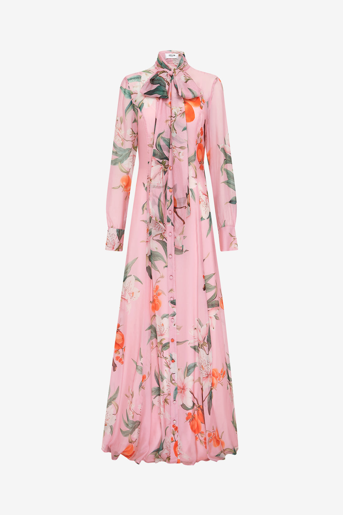 pink leo lin dress Leo Lin - Rayna Appliqu Bustier Maxi Dress