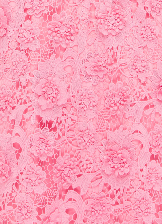 Exclusive LEO LIN Acacia Lace Shirt Mini Dress - Bubblegum