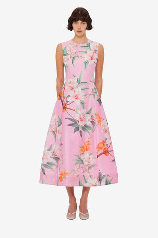 Exclusive LEO LIN Cleo Printed Sleeveless Midi Dress - Lavish Print in Pink