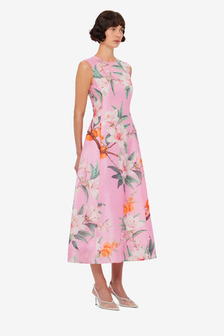 Exclusive LEO LIN Cleo Printed Sleeveless Midi Dress - Lavish Print in Pink