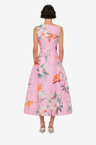 Exclusive LEO LIN Cleo Printed Sleeveless Midi Dress - Lavish Print in Pink