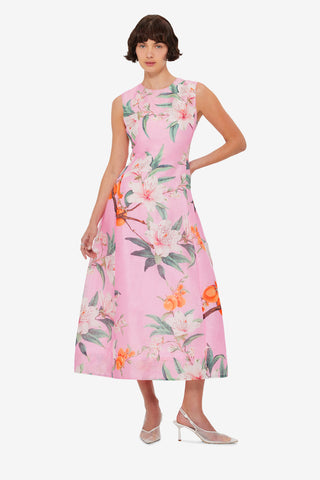 Exclusive LEO LIN Cleo Printed Sleeveless Midi Dress - Lavish Print in Pink