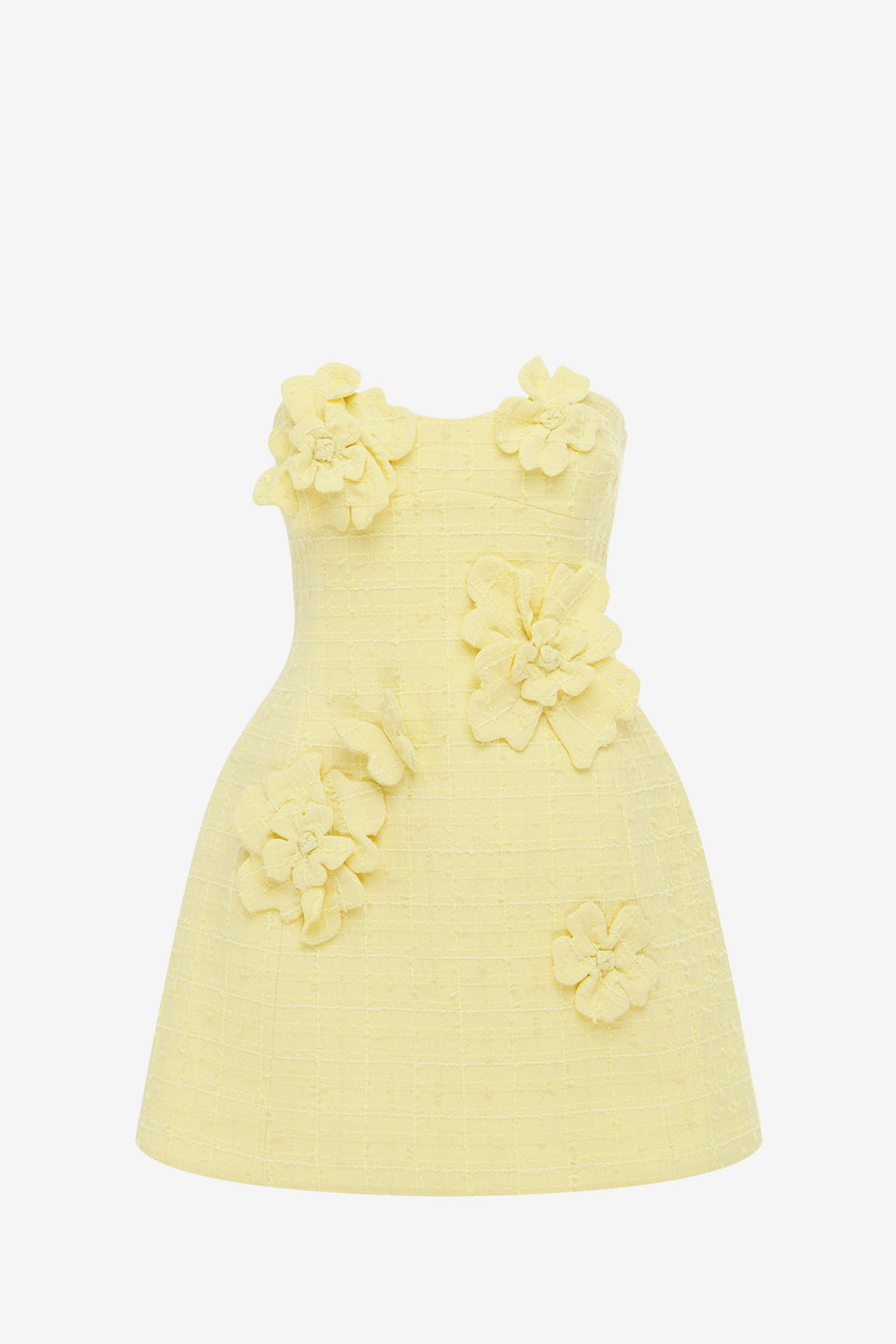 Exclusive LEO LIN Rosario Tweed Petal Bustier Mini Dress - Sorbet Yellow