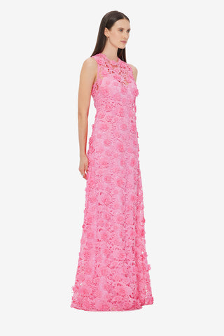 Exclusive LEO LIN Eva Lace Maxi Dress - Bubblegum