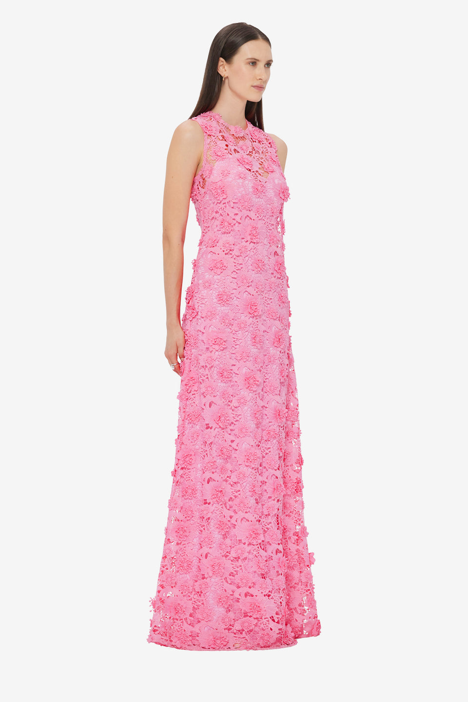 Exclusive LEO LIN Eva Lace Maxi Dress - Bubblegum