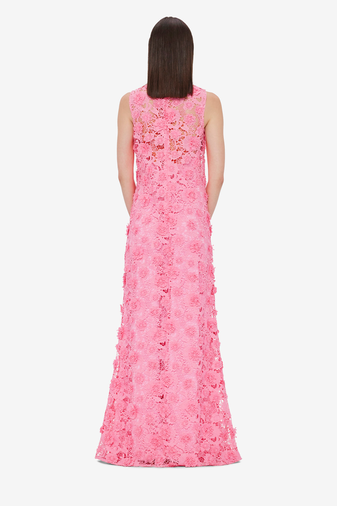 Exclusive LEO LIN Eva Lace Maxi Dress - Bubblegum