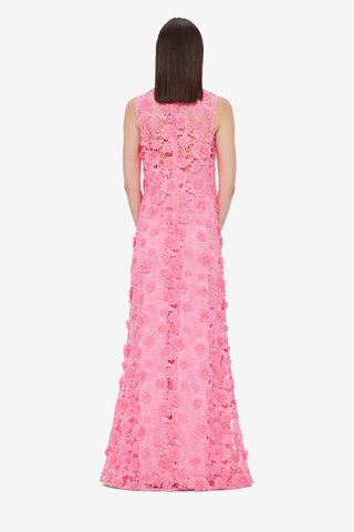 Exclusive LEO LIN Eva Lace Maxi Dress - Bubblegum